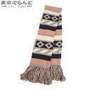 【5 クーポン♪5.3～5.15】【返品可】クロエ Chloe ムーンバット MOON BAT FOULARDS ストール ネイビーxグレーxピンク 毛70％ アクリル30％ ネイティブ柄 マフラー レディース 未使用 送料無料 【中古】【ポイント10倍●5.3～5.15】 101711435