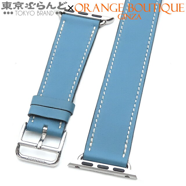 【5%クーポン♪5.17～5.21】【返品可】エルメス HERMES アップルウォッチ用 ベルト 38mm MMNY2FE/A T刻印 ブルージーン スイフト ドゥブルトゥール 40mm 41mm 腕時計ベルト ユニセックス[送料無料] 【中古】【ポイント7倍●5.17～5.21】 101703940