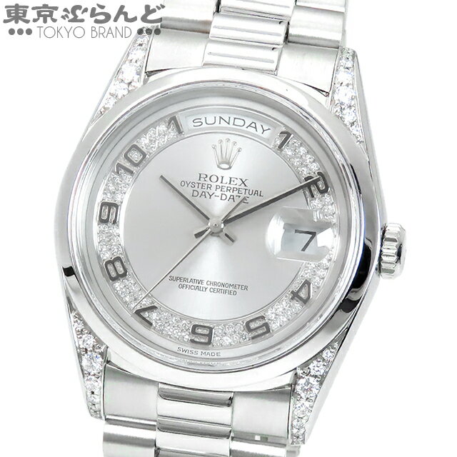 【2024年4月度月間優良ショップ】【返品可】【ケース付き】ロレックス ROLEX デイデイト 18296A N番 Pt950 ダイヤモンド プレジデントブレス ミリヤードダイヤル 腕時計 メンズ 自動巻 仕上済 [送料無料] 【中古】 101719140