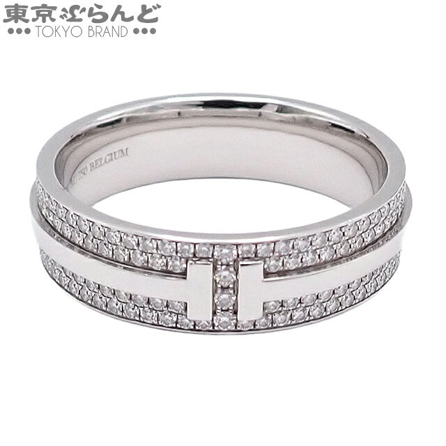 【中古】【5%クーポン♪8.29〜9.10】【返品可】ティファニー TIFFANY&Co. Tワイド パヴェ ダイヤモンド リング ホワイトゴールド K18WG 指輪 レディース 18.5号相当 仕上済 [送料無料] 25BNS 【ポイント10倍●8.29〜9.10】 101804140