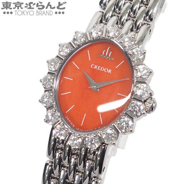 【中古】【返品可】セイコー SEIKO クレドール レディース 腕時計 クォーツ ステンレススチール 珊瑚（コーラル） ダイヤモンド 30本限定 オレンジ GSTE817 1E70-0DR0 [送料無料]25XM 【ポイント10倍●11.28〜12.11 1:59】 101833140