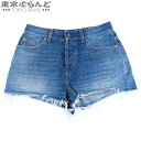 【5%クーポン♪5.2〜5.11】【返品可】グッチ GUCCI ディズニーコラボ ドナルドワッペン ショートパンツ 652655 ブルー コットンデニム デニム...
