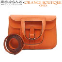 【5%クーポン♪5.2〜5.11】【決算セールπ】【返品可】エルメス HERMES アルザン ミニ 2WAY ハンドバッグ X刻印 オレンジ シルバー金具 スイ...
