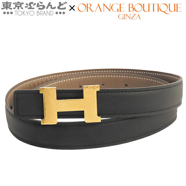 【中古】【5%クーポン♪11.20 20時～11.26】【返品可】エルメス HERMES コンスタンス ミニ Hベルト レディース スイフト エプソン 24MM H マルトレ バックル リバーシブル K刻印 2025 ノワール 黒xエトゥープ ゴールド金具 [送料無料] 101832943
