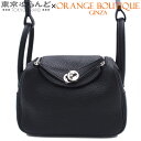【春の大爆発セールπ】【返品可】エルメス HERMES リンディ ミニ W刻印 ブラック シルバー金具 トリヨン 2WAY ハンドバッグ ショルダーバッグ レデ...
