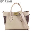 【返品可】ルイヴィトン LOUIS VUITTON オンマイサイド PM M57729 グレージュ モノグラムキャンバス レザー 2WAY ハンドバッグ ショル...