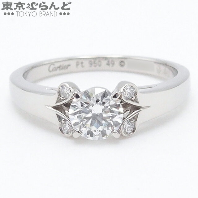 【2024年4月度月間優良ショップ】【5%クーポン♪5.17～5.21】【返品可】カルティエ CARTIER バレリーナ ソリテール リング プラチナ Pt950 ダイヤモンド #49 指輪 レディース 0.40ct E VVS2 VG 仕上済 [送料無料] 【中古】 101698146