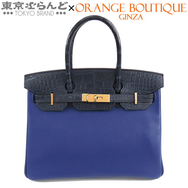 【返品可】エルメス HERMES バーキンタッチ 30 Y刻印 ブルーサフィールxブルーマリン ピンクゴールド金具 トリヨンノビーヨ アリゲーターマット ハンドバッグ レディース[送料無料] 【中古】 101800846のサムネイル