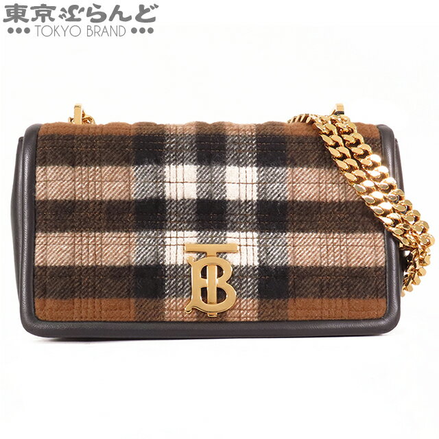 【2024年4月度月間優良ショップ】【決算セール△】【返品可】バーバリー BURBERRY スモール ローラバッグ 8047025 ブラウン系 カシミヤ レザー キルティング チェック チェーンバッグ ショルダーバッグ レディース 【中古】pdw 014000847