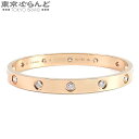 【2024年4月度月間優良ショップ】【返品可】カルティエ CARTIER ラブ ブレスレット B6070216 B6070200 K18PG ダイヤモンド #16 10PD フルダイヤ バングル レディース メーカー仕上済 現行品 [送料無料] 【中古】 101716748