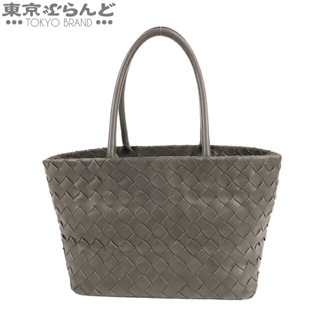 【返品可】ボッテガヴェネタ BOTTEGAVENETA イントレチャート ハンドバッグ グレー レザー トートバッグ レディース[送料無料] 【中古】 101728248