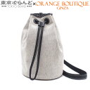【返品可】エルメス HERMES サックマリーン レシーフPM 刻印不明 ベージュxブラック シルバー金具 トワルアッシュ レザー ショルダーバッグ ユニセック...