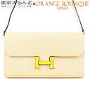 【返品可】エルメス HERMES コンスタンス ロング トゥーゴー ウォレット B刻印 ナタxライム シルバー金具 エプソン 長財布 ショルダーバッグ レディー...