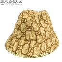【5%クーポン♪6.1〜6.11】【返品可】グッチ GUCCI ストローハット 582435 3HH39 ベージュ ラフィア パイソン GG柄 M 帽子 ユニセ...