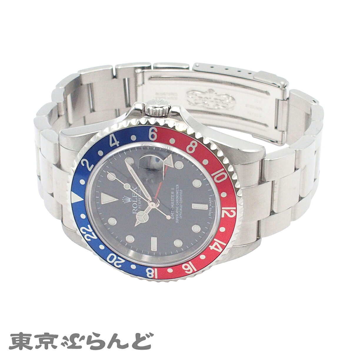 【中古】【返品可】ロレックス ROLEX GMTマスター2 メンズ 腕時計 自動巻 SS 青赤 オイスターブレス スティックダイヤル 最終品番 M番 cal.3186 箱・保証書 ブラック 16710 仕上済 [送料無料]【ポイント2倍●3.4〜3.11 1:59】 101831663
