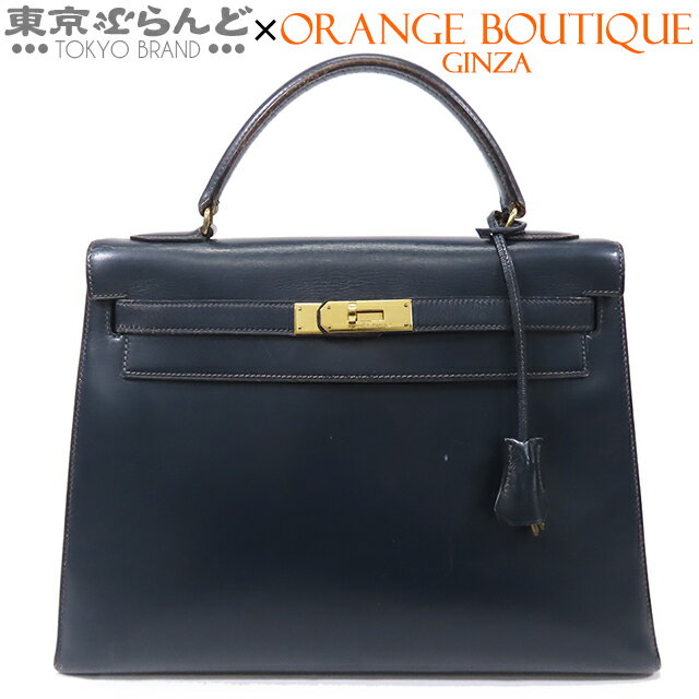 【クリアランスセール■】【返品可】エルメス HERMES ケリー 32 ○P刻印 ブルーインディゴ ゴールド金具 ボックスカーフ 外縫 ハンドバッグ レディース ヴィンテージ [送料無料] 【中古】pdw 23BNS 101675666