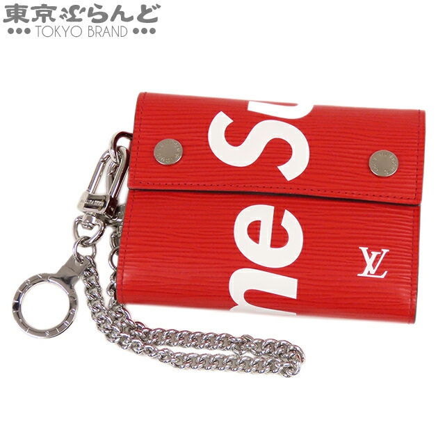 【新宿南口店オープン記念セール〇】【返品可】ルイヴィトン LOUIS VUITTON チェーン コンパクト ウォレット M67755 レッド エピレザー シュプリーム コラボ 2017年秋冬限定 三つ折り財布 メンズ A [送料無料] 【中古】【ポイント3倍●5.17～5.21】pdw 101696566