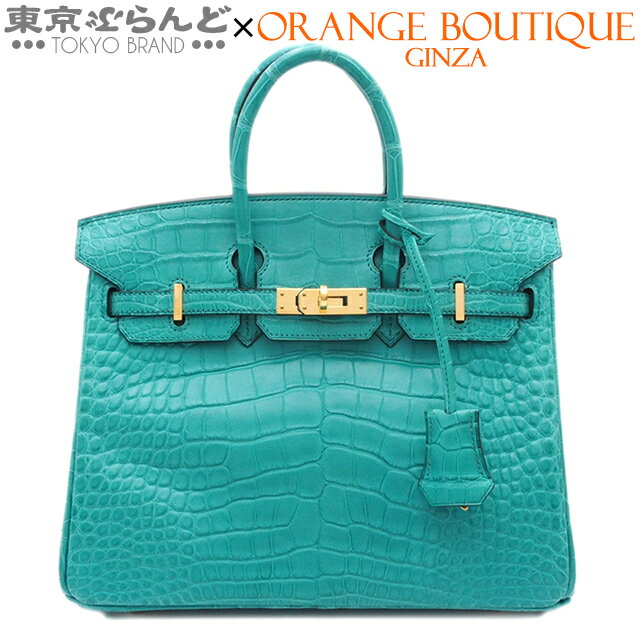 【返品可】エルメス HERMES バーキン 25 X刻印 ブルーパオン ゴールド金具 アリゲーターマット ハンド..