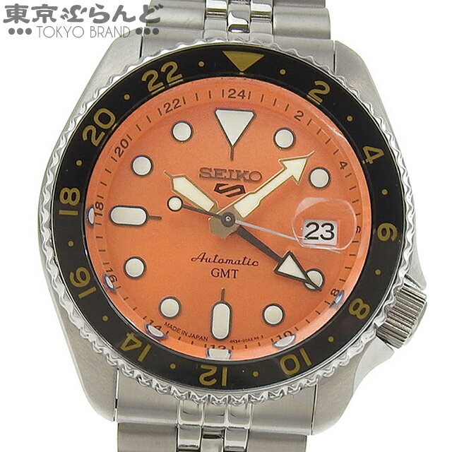 【5%クーポン♪6.29〜7.10】【夏のボーナスで買う!】【返品可】箱・保証書付き セイコー 5スポーツ SKXシリーズ GMT 4R34-00A0 SSK005 オレンジ SSK005KC スポーツスタイル 腕時計 メンズ 自動巻 展示未使用 【中古】【ポイント5倍●6.29〜7.10】25BNS 014001276