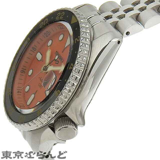 【中古】【5%クーポン♪7.14〜7.21】【夏のボーナスで買う！】【返品可】箱・保証書付き セイコー 5スポーツ SKXシリーズ GMT 4R34-00A0 SSK005 オレンジ SSK005KC スポーツスタイル 腕時計 メンズ 自動巻 展示未使用 【ポイント5倍●7.14〜7.21】 014001276