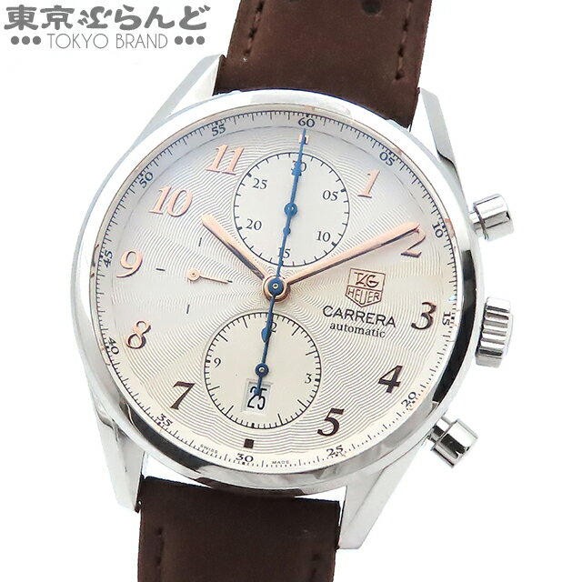 【2024年4月度月間優良ショップ】【5 クーポン♪5.17～5.21】【返品可】タグホイヤー TAG HEUER カレラ ヘリテージ クロノグラフ CAS2112.FC6291 シルバー SS レザー 腕時計 メンズ 自動巻 送料無料 【中古】【ポイント10倍●5.17～5.21】 101698976