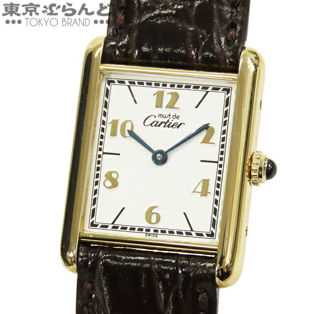 【5%クーポン♪5.17～5.21】【返品可】カルティエ CARTIER マストタンク LM ホワイト 白文字盤 SV925 レザー 飛びアラビア 590005 腕時計 ユニセックス クォーツ 仕上済 希少 [送料無料] 【中古】 101666380