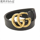 【2024年4月度月間優良ショップ】【返品可】グッチ GUCCI GGマーモント ダブルG スリムベルト 414516 ブラック アンティークゴールド金具 レザー 80/32 ベルト メンズ[送料無料] 【中古】 101717285