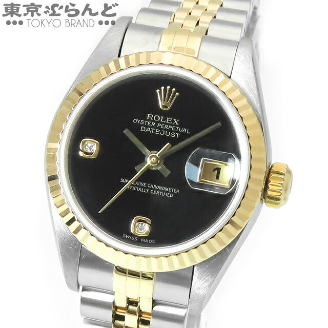 【返品可】箱・保証書付き ロレックス ROLEX デイトジャスト 79173 2BR P番 ブラック SS YG オニキス ジュビリーブレス コンビ 腕時計 レディース 自動巻 仕上済 [送料無料] 【中古】23XM 101677386