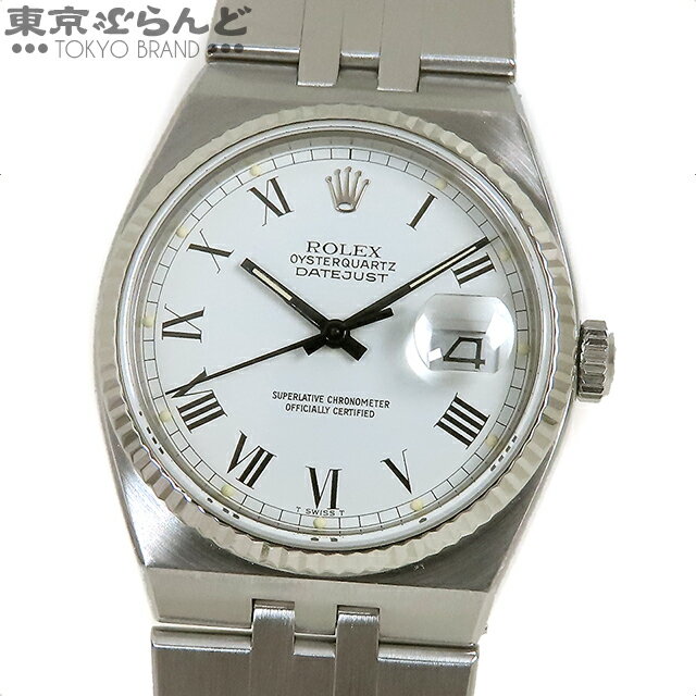 【返品可】ロレックス ROLEX オイスタークォーツ バックリーダイヤル 17014 71番台 ホワイト SS WG インテグラルブレス 腕時計 メンズ クォーツ 電池交換済 仕上済 レア [送料無料] 【中古】 101703289