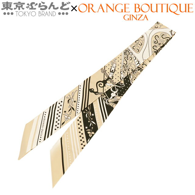 【返品可】エルメス HERMES ツイリー FESTIVAL DES AMAZONES アマゾンの祭典・バンダナ グレージュxノワールxブラン シルク スカーフ レディース 展示未使用品 [送料無料] 【中古】 015000190のサムネイル
