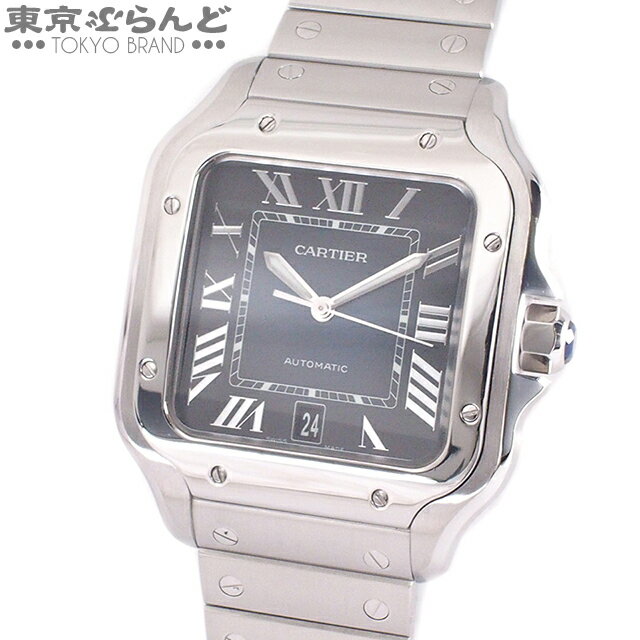 【仕上済】 カルティエ CARTIER サントス ドゥ カルティエ LM WSSA0013 シルバーxブルー ステンレス 腕時計 メンズ 自動巻 [送料無料] 【中古】【返品可】 103018494