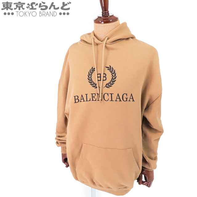 【5%クーポン♪5.10～5.15】【2024年4月度月間優良ショップ】【返品可】バレンシアガ BALENCIAGA BBロゴ プリント パーカー 578138 TEV51 ベージュ コットン M トップス メンズ[送料無料] 【中古】 101717194