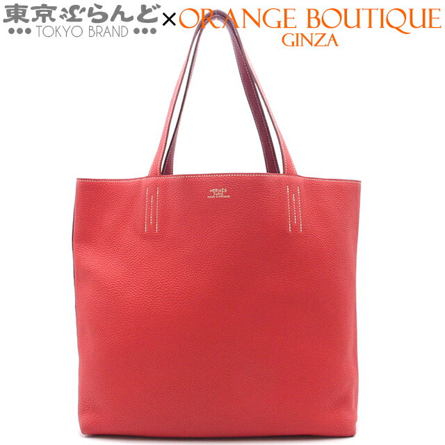 【5%クーポン♪5.10～5.15】【2024年4月度月間優良ショップ】【返品可】エルメス HERMES ドゥブルセンス 45 リバーシブル □R刻印 ブーゲンビリアxルビー トリヨンクレマンス トートバッグ レディース[送料無料] 【中古】 101722896