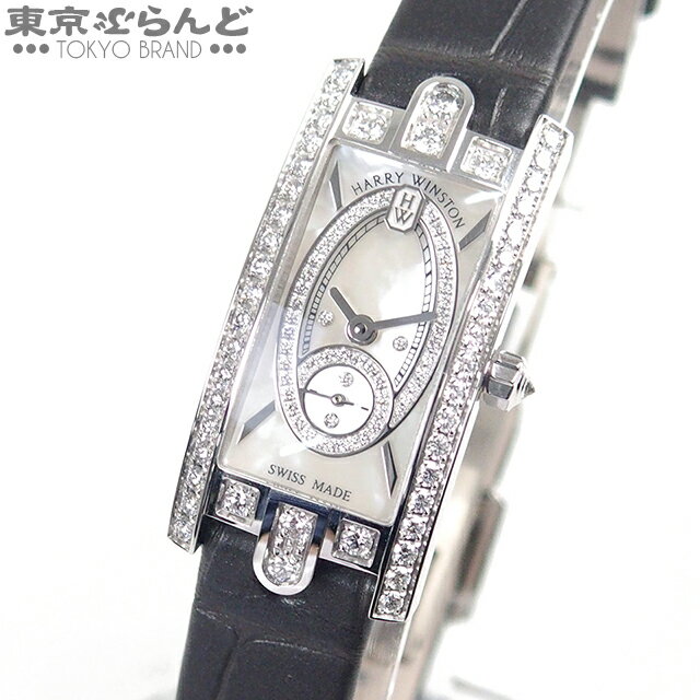 【5%クーポン♪5.17～5.21】【返品可】ハリーウィンストン HARRY WINSTON アヴェニューCミニ・スモールセコンド AVCQSS16WW001 K18WG レザー ダイヤモンド MOP 腕時計 レディース[送料無料] 【中古】 101713398