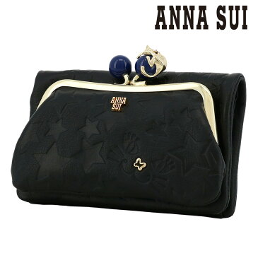 アナスイ 二つ折り財布 がま口 プレイングキャット レディース 313751 ANNA SUI | 本革 レザー 猫 キャット[bef][即日発送]