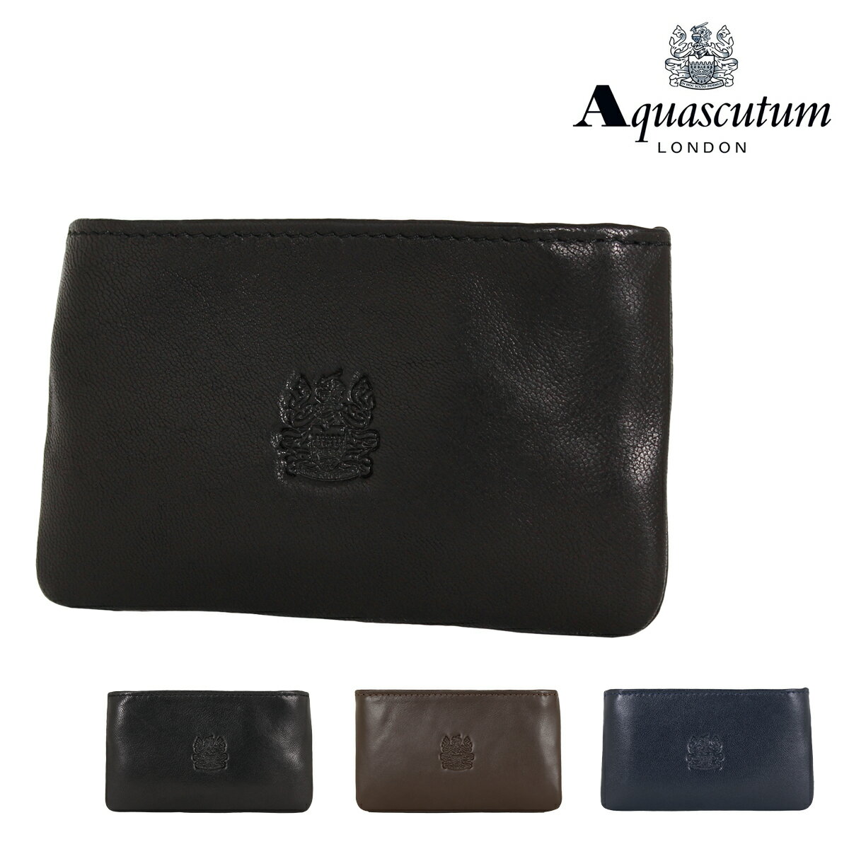 【SALE】アクアスキュータム 小銭入キーリング付き Melrose メルローズ AQ105027 Aquascutum コインケース マルチケース 羊革 メンズ 即日発送