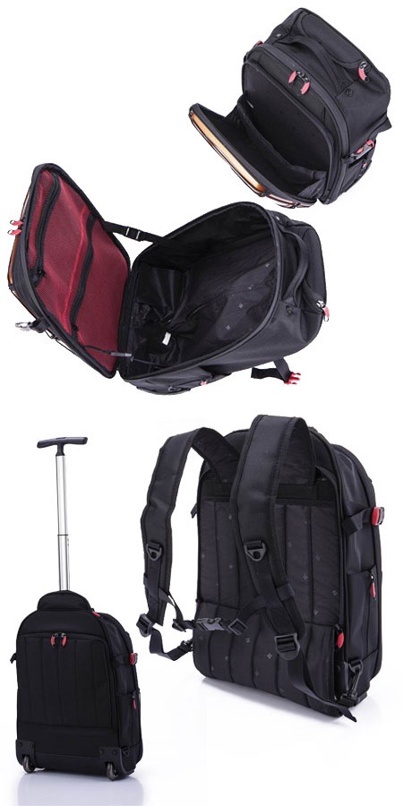 ヒデオワカマツ リュックキャリー 3WAY ハイブリッドギアトローリー3｜機内持ち込み 28L 52cm 2.8kg 85-75570｜軽量 ソフト ファスナー｜出張 ビジネスバッグ 撥水 [bef][PO10]