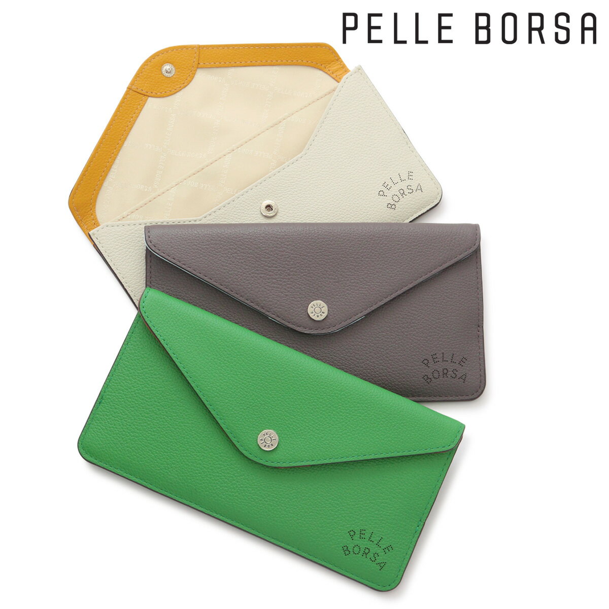 ペレボルサ 革長財布 レディース ペレボルサ 長財布 本革 かぶせ レディース 7201 ベリーグッズ PELLE BORSA 薄い 薄マチ コンパクト レター型 レザー 牛革