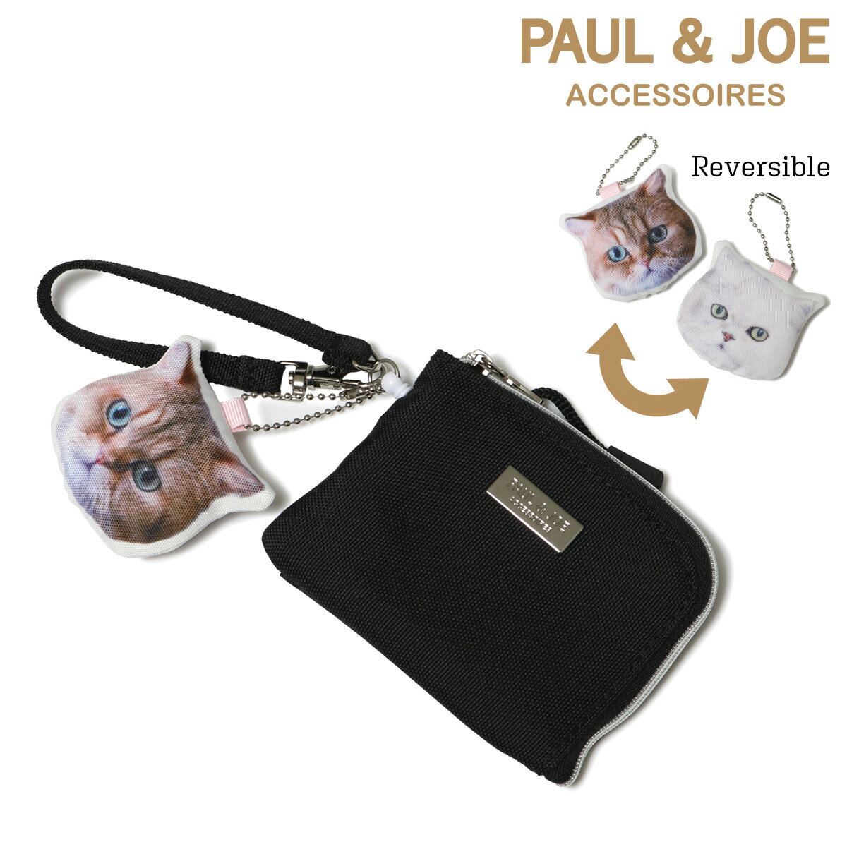 ポール & ジョー 定期入れ レディース ポールアンドジョーアクセソワ コインケース レディース ワッペンヌネットジプシーマスコット PJA-W881 PAUL&JOE ACCESSOIRES | パスケース 猫 ねこ かわいい
