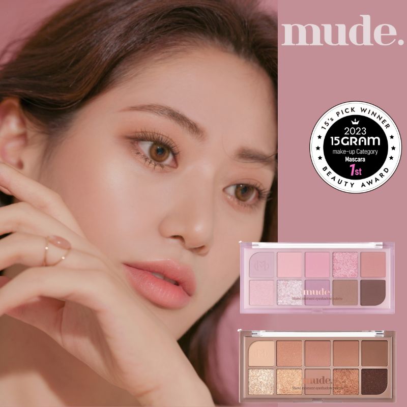 【限定 mude メイクブラシプレゼント】【正規代理店】 mude ショールモーメントアイシャドウパレット 韓国 韓国コスメ コスメ ミュード マスカラ まつ毛 束感 カール まつパ アイシャドウ パレット 水光肌 水光 mude