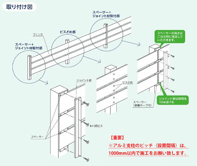【樹脂フェンス】スタイルフェンス スペーサーセ...の紹介画像3