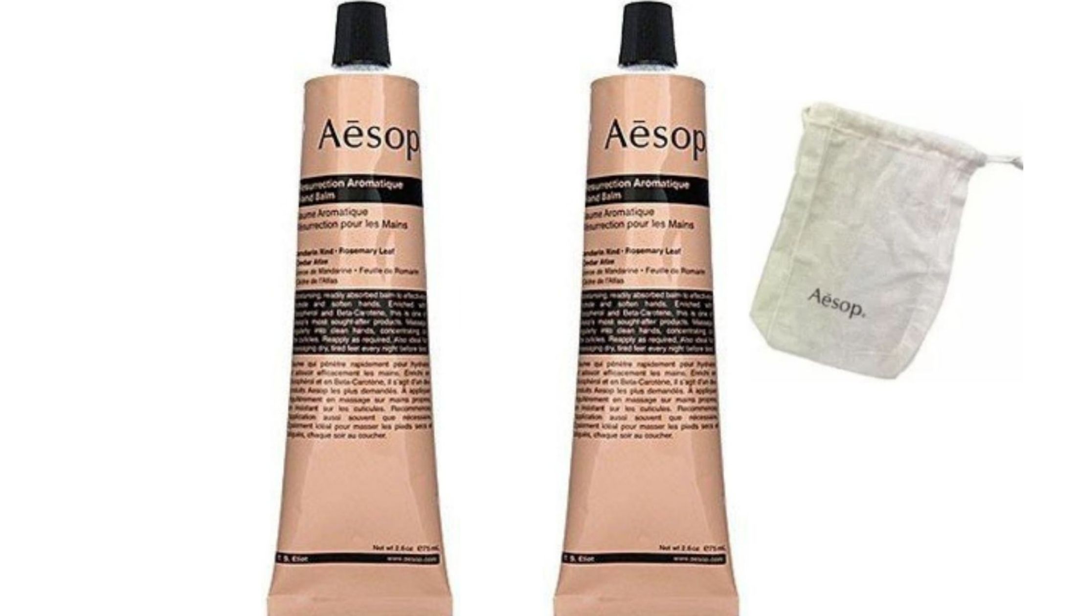 イソップ 即納　2個セット 送料無料 【ショッパー付き】Aesop イソップ アンドラムアロマティックハンドクリーム　75ml　旧名：レスレクション ハンドバーム