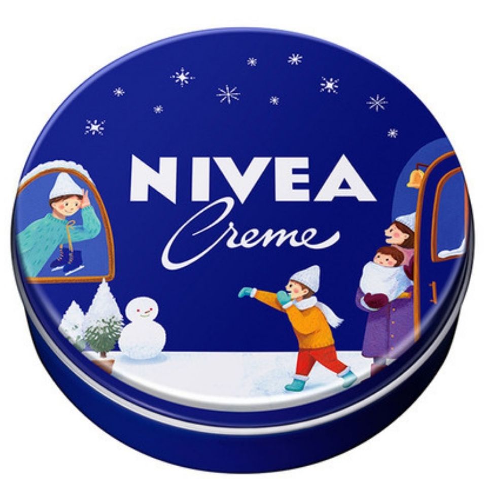 【中缶・56g】ニベアクリーム c 56g 2021年限定デザイン ニベア中缶 ニベア NIVEA 雪合戦 冬 雪 クリスマス 乾燥肌