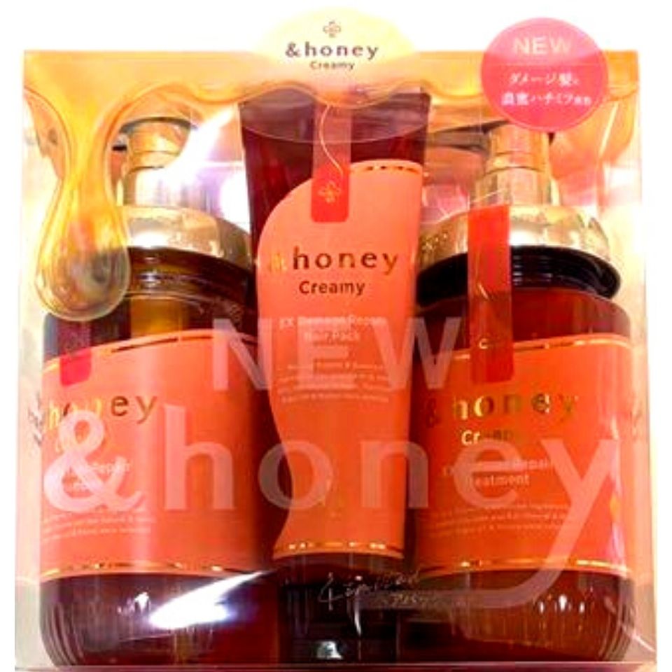 送料無料【クリーミー トリプル】 honey (アンドハニー) EXダメージリペア 『Creamy』トリプルセット シャンプー トリートメント ヘアパック