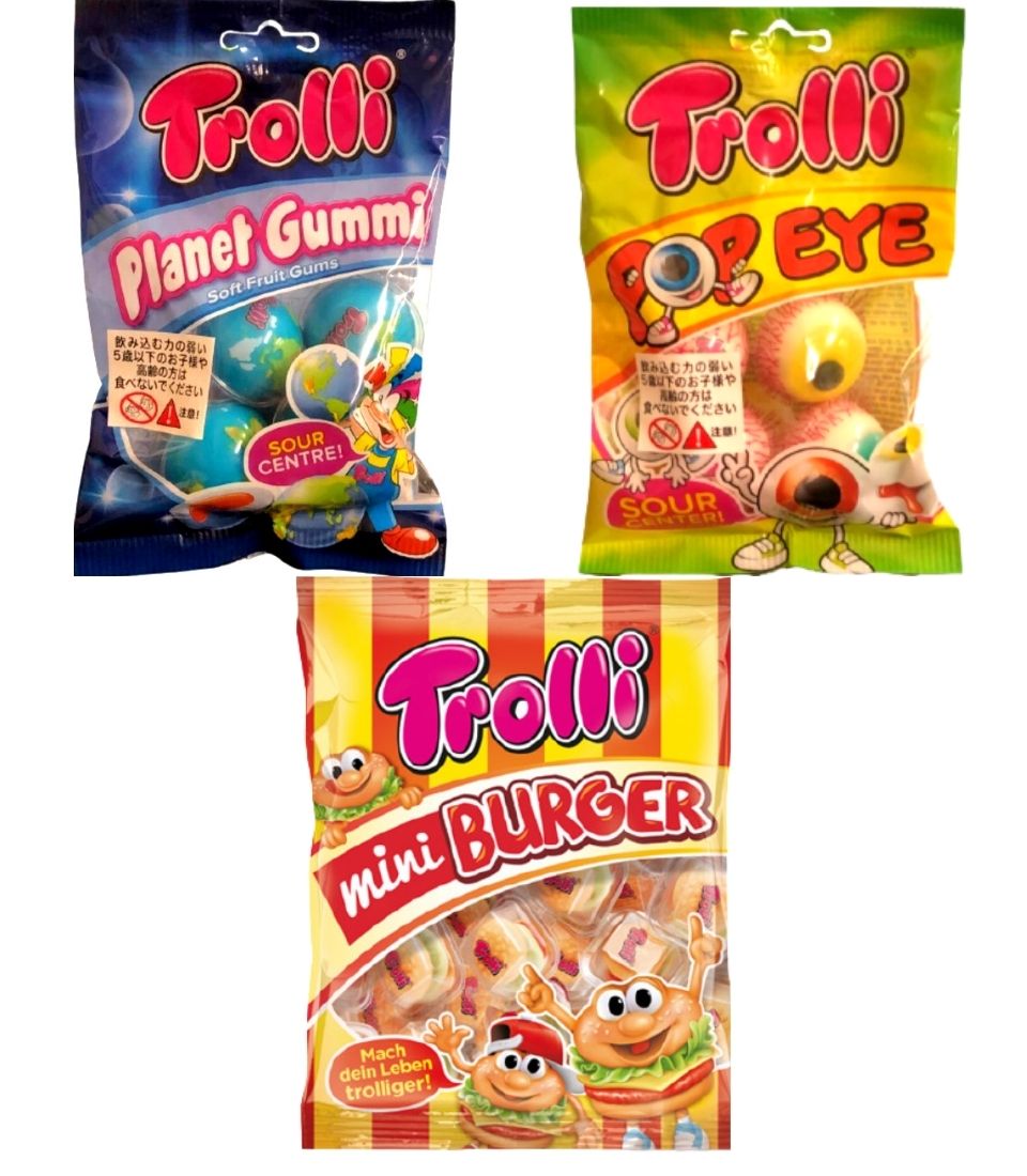 【選択】Trolli 『地球グミ or 目玉グミor ミニバーガーグミ 』 トローリ ポップアイ プラネットグミ 地球グミ バーガーグミ ハンバーガーグミ 韓国モッパン ASMR YouTube　お菓子 プレゼント　ハロウィン クリスマス