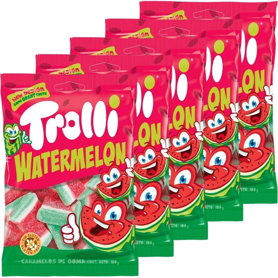 5個セット【Trolli・スイカ】トローリ バナナグミ キャンディバナナ 　お菓子 プレゼント　ハロウィン ストロベリー キス グミ