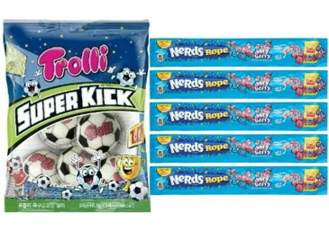 サッカー 1袋＆ロープ ベリーベリー 5袋【全6袋・食べ比べ・送料無料】Trolli サッカーグミ/ NeRds ナーズ ロープグミ () ロープグミ セット 　お菓子 プレゼント　ハロウィン ASMR ASMR動画 モッパン