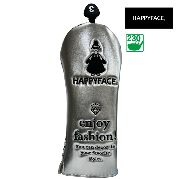 ハッピーフェイス FW フェアウェイ用ヘッドカバー シルバー HAPPYFACE (372059) H-469