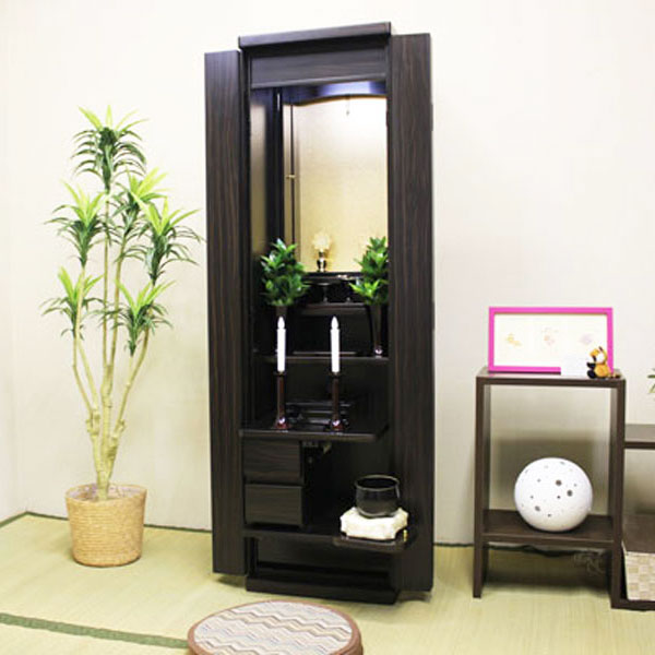 イクシア・黒檀調 家具調仏壇 創価学会 特装御本尊様対応【送料＆設置無料】モダン 和室 洋室 リビング