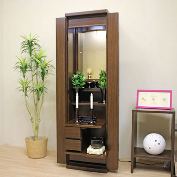 イクシア・ウォールナット調 手動 電動 家具調仏壇 創価学会 特装御本尊様対応【送料＆設置無料】モダン 和室 洋室 リビング